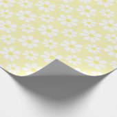 White Yellow Daisy Pattern  ラッピングペーパー (角)