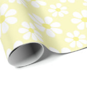 White Yellow Daisy Pattern  ラッピングペーパー (ロールコーナー)
