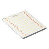 White & Yellow Stripe Teacher Notepad ノートパッド (アングル)