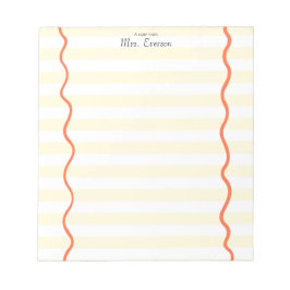 White & Yellow Stripe Teacher Notepad ノートパッド