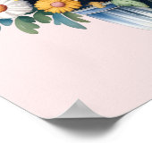 White yellow watercolor daisy bouquet              ポスター (角)