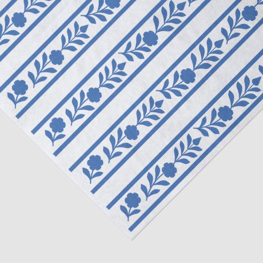 Whiteblue Bone Inlay Floral Border Decoupage Paper 薄葉紙 (詳細)