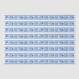 Whiteblue Bone Inlay Floral Border Decoupage Paper 薄葉紙