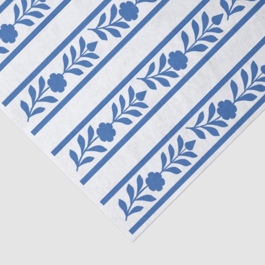 Whiteblue Bone inlay Floral Border Decoupage Paper 薄葉紙 (詳細)