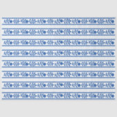 Whiteblue Bone Inlay Floral Border Decoupage Paper 薄葉紙 (正面)