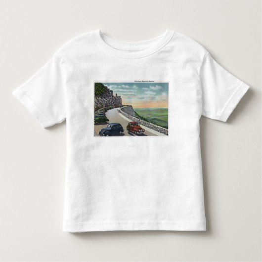 Whitefaceの記念物Hwyの古い車の眺め トドラーTシャツ (正面)