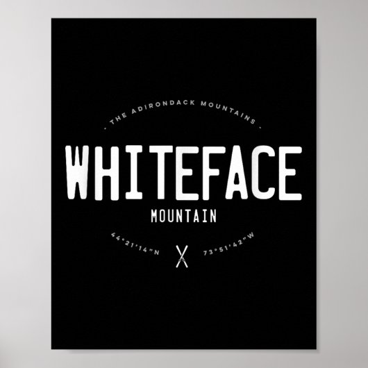 Whiteface Mountain ニューヨーク グラフィック ダメージ加工 ビンテージ ポスター (正面)