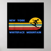Whiteface Mountain New York Skiing Skier Ski Retro ポスター (正面)