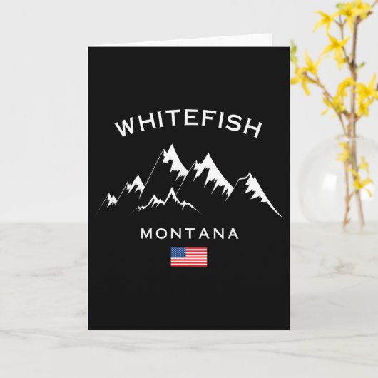 Whitefish Montana Ski Resort Rocky Mountains Skiin カード (黄色い花)