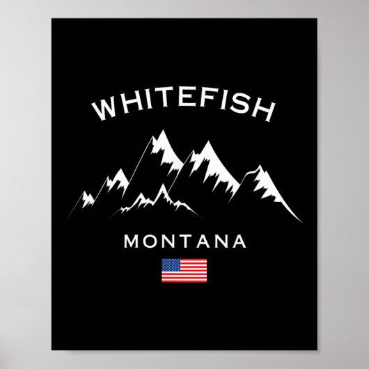 Whitefish Montana Ski Resort Rocky Mountains Skiin ポスター (正面)
