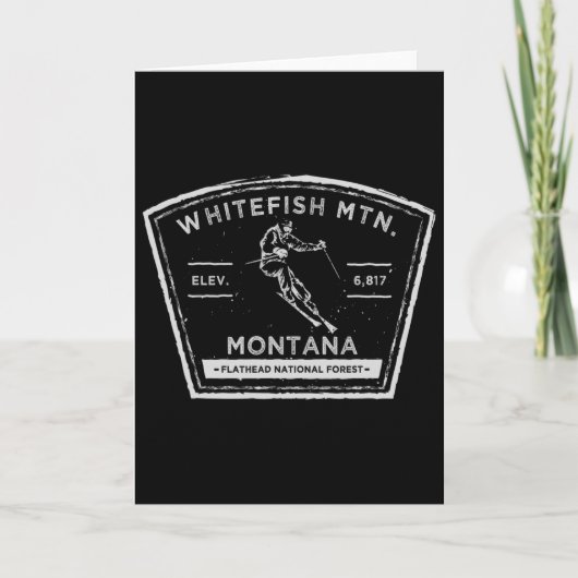 Whitefish Mountain Montana Snow Skiing  カード (正面)