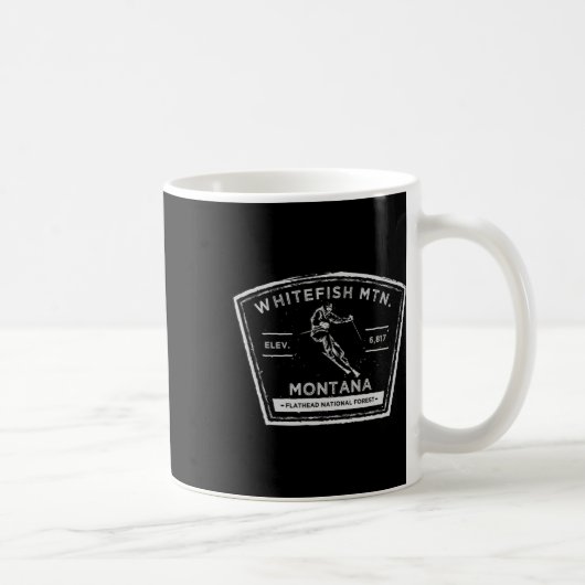Whitefish Mountain Montana Snow Skiing  コーヒーマグカップ (右)