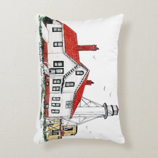 Whitefish Point Lighthouse Pillow アクセントクッション (正面(垂直))