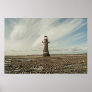 Whiteford Light house, Gower Pensula, South Wales ポスター