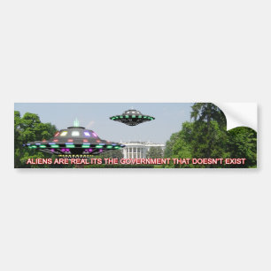 whitehouseの芝生のUFO バンパーステッカー