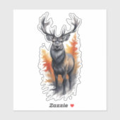 Whitetail Buck Custom-Cut Vinyl シール (シート)