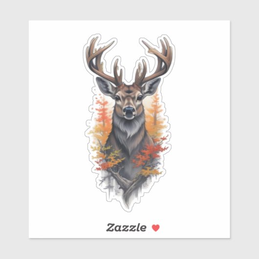 Whitetail Buck Custom-Cut Vinyl シール (シート)