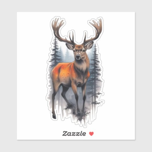 Whitetail Buck Custom-Cut Vinyl シール (シート)