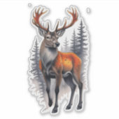 Whitetail Buck Custom-Cut Vinyl シール (正面)