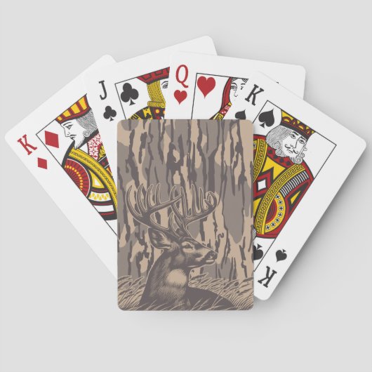 Whitetail Deer Bottom lands Camo Hunting Forest トランプ (裏面)