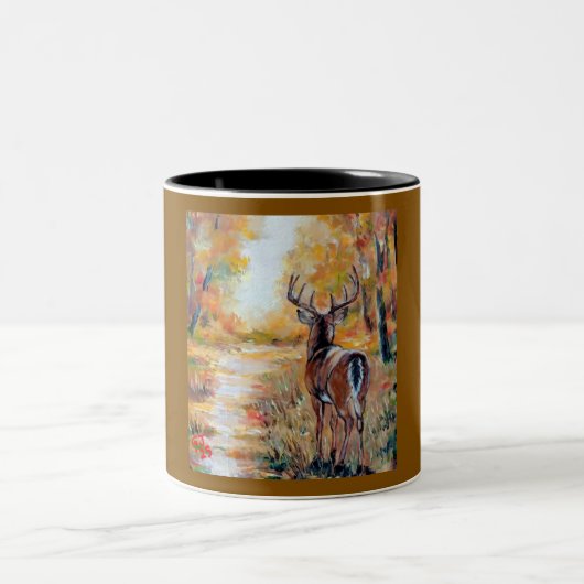 Whitetail Deer Fall Mugs & Cups ツートーンマグカップ (中央)