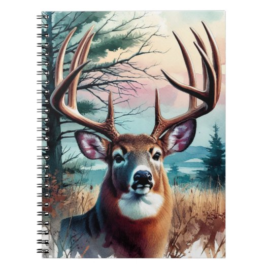 "Whitetail Majesty" Watercolor Journal ノートブック (正面)