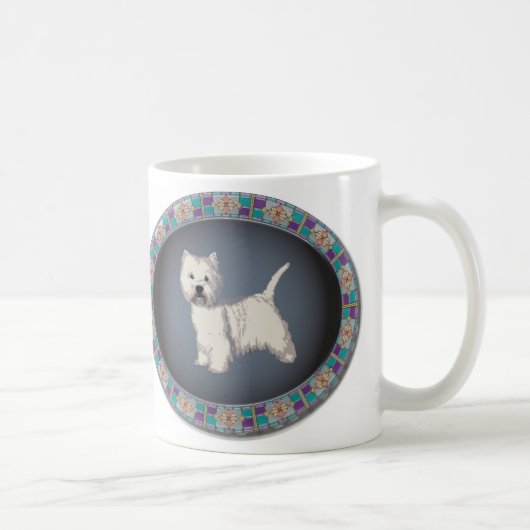 WhiteTerrierの西の高地のマグ コーヒーマグカップ (右)