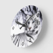 WhiteTiger ラウンド壁時計 (傾斜)