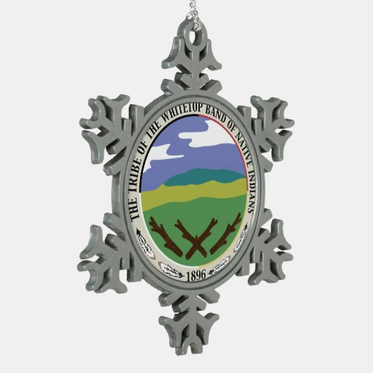 Whitetopの種族の雪片のオーナメント スノーフレークピューターオーナメント (左)