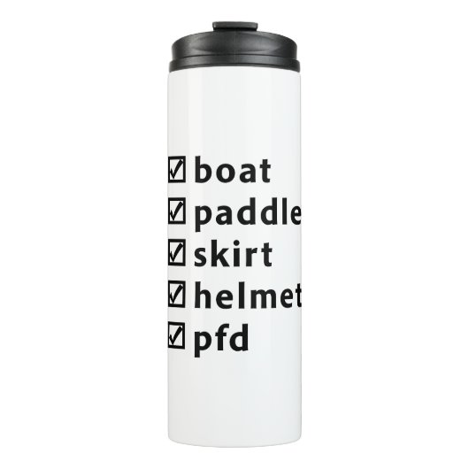 Whitewater Kayaking Checklist Gift for Kayaker タンブラー (正面)