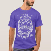 Whitewater Rafting Distressed River Raft Tシャツ (正面)