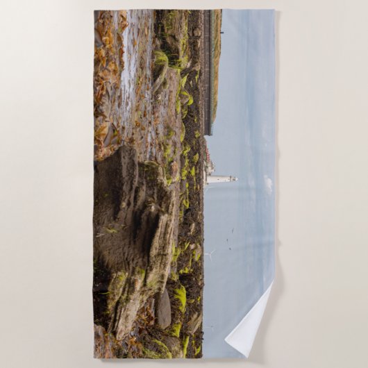 Whitley Bay lighthouse  ビーチタオル (正面)