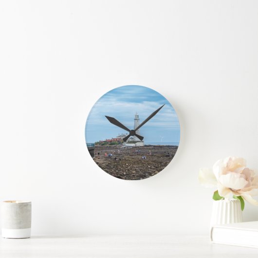 Whitley Bay lighthouse  ラウンド壁時計 (ホーム)