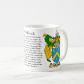 Whitlock家族の紋章付き外衣 コーヒーマグカップ (正面右)