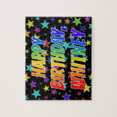 "WHITNEY"名、おもしろい"ハッピーバースデー" ジグソーパズル (縦)