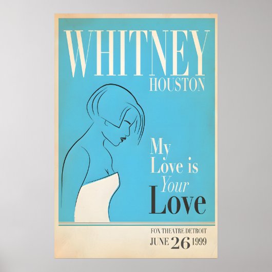 Whitney Houston, Live In Detroit, Original Print ポスター (正面)