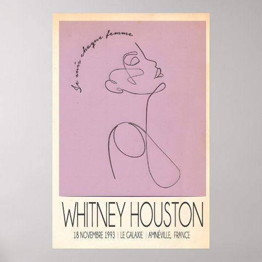 Whitney Houston, Live In France, Original Print ポスター (正面)