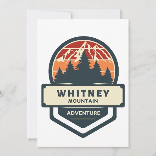 Whitney mountain peak climbing and hiking サンキューカード (正面)