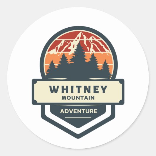 Whitney mountain peak climbing and hiking ラウンドシール (正面)