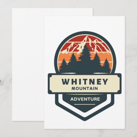 Whitney mountain peak climbing and hiking 招待状 (正面/裏面)