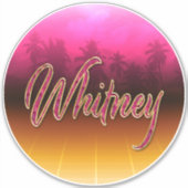 Whitney Vorname Name golden pink Aufkleber Sticker シール (正面)