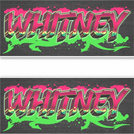 Whitney Vorname Name Graffiti Aufkleber Sticker シール (正面)