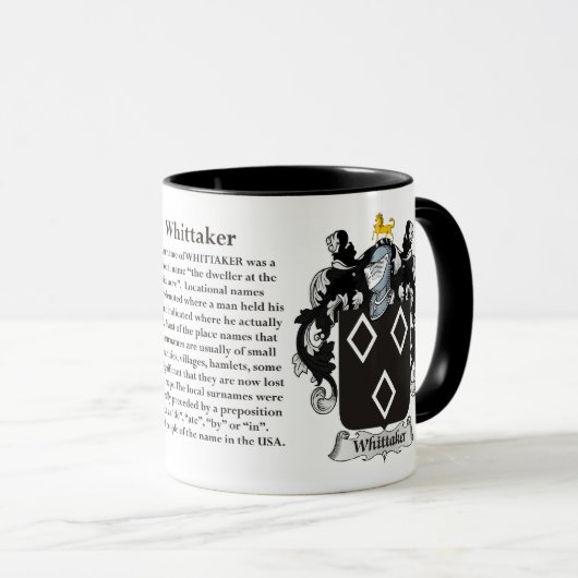 Whittaker家族の紋章付き外衣 マグカップ (正面右)