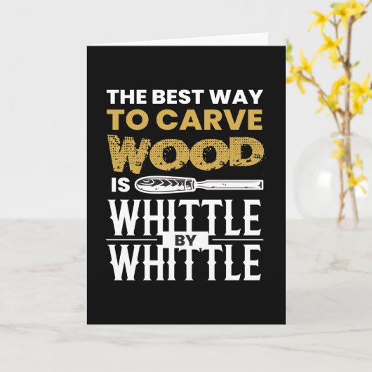 Whittle By Whittle Wood Carving カード (黄色い花)