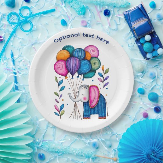 WHMSICAL ELEPHANT BALLOONS ペーパープレート (パーティー)