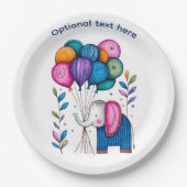 WHMSICAL ELEPHANT BALLOONS ペーパープレート (正面)