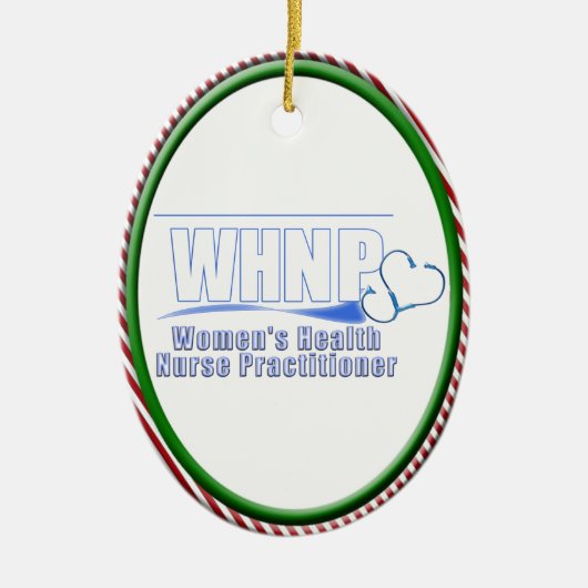 WHNP女性の健康ナース セラミックオーナメント (正面)