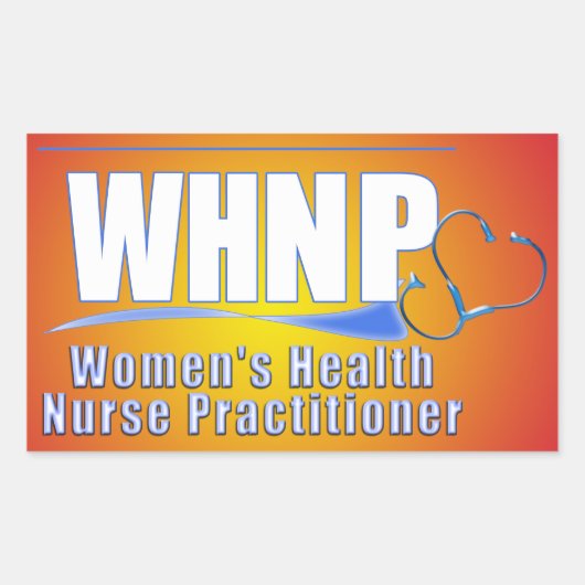 WHNP女性の健康ナース 長方形シール (正面)