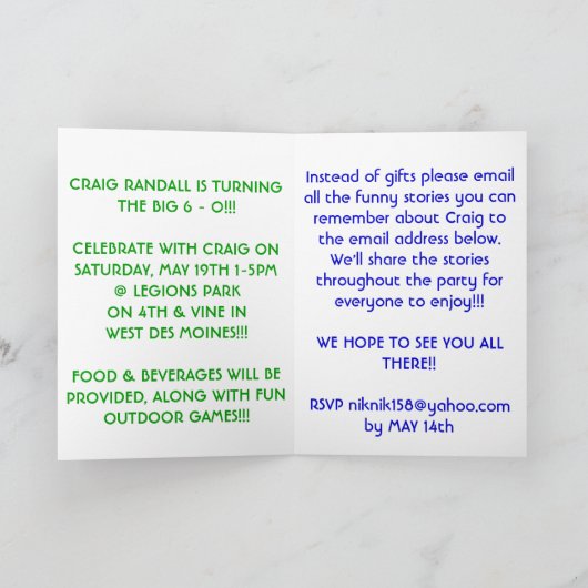 WHOを回しています60を見て下さい! 招待状 (内部)