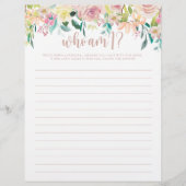 Who Am Iバラ金ゴールドフローラブライダルシャワーゲーム (正面)